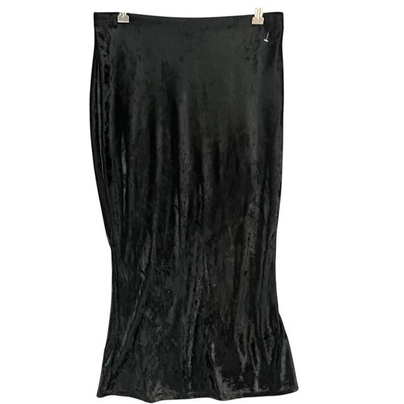 Vintage Y2K Express Maxi Skirt Womens M Black Velvet Soft Y2K 90s Whimsygoth - Picture 3 of 14